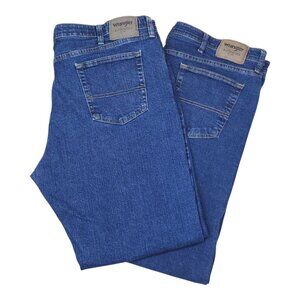 Wrangler 2 Pair Mens Authentics Denim Jeans 40X30 Relaxed Fit Stretch Waistband